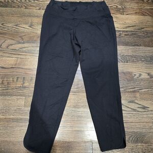 Lululemon Black Polka Dot Leggings Curved Rounded Hem Size 8